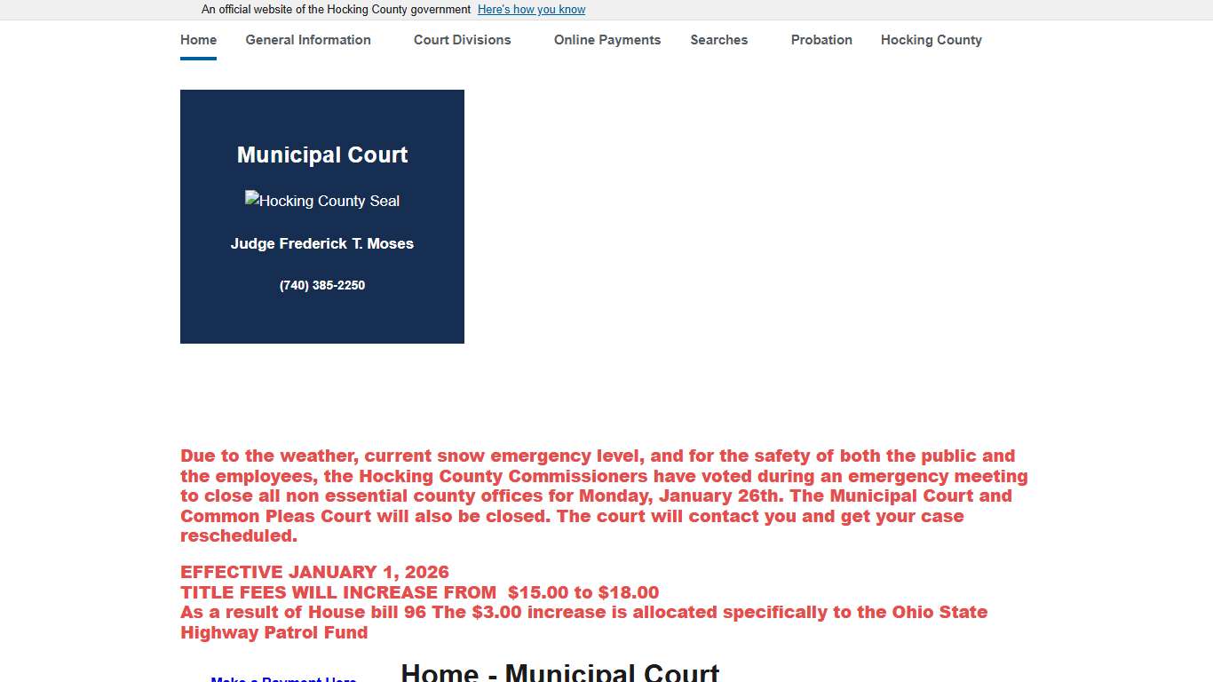 Home - Municipal Court Hocking County